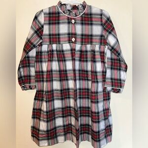 La Coqueta Cotton Tartan Plaid Long Sleeve Girls Dress Sz 4